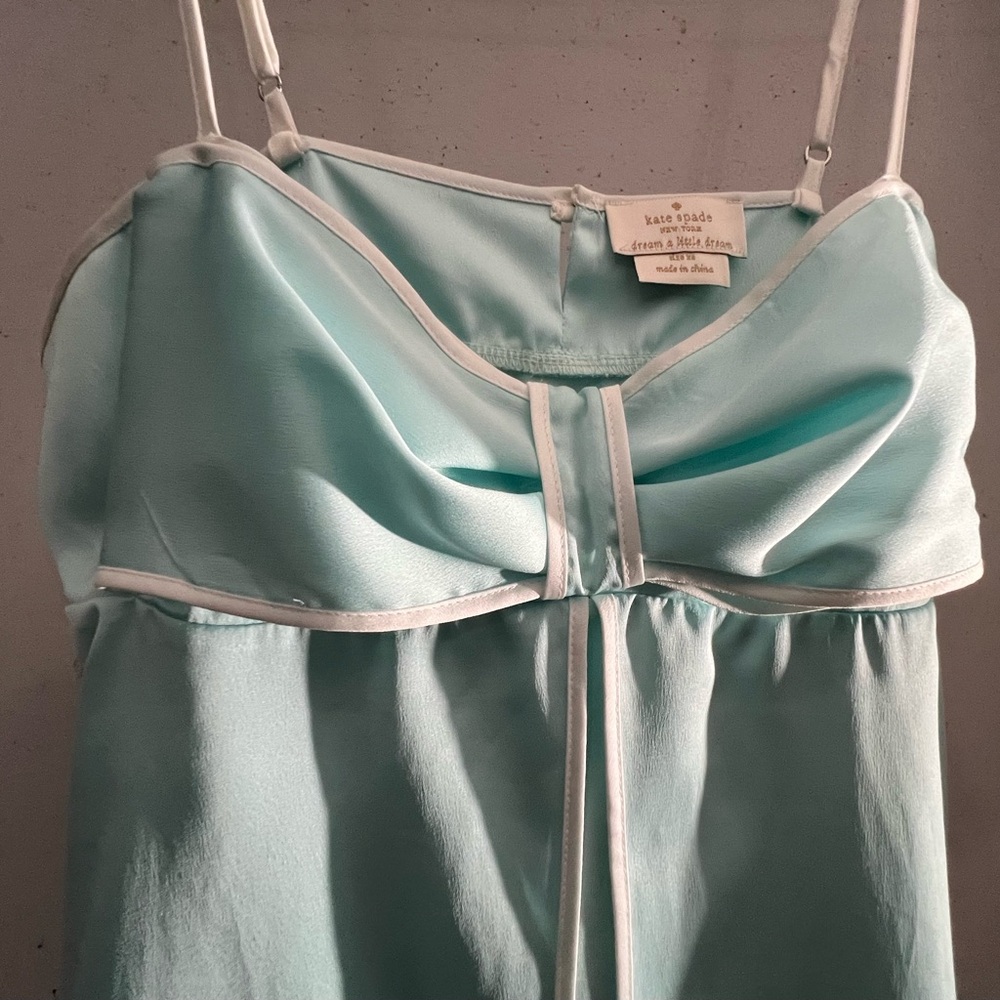 Kate Spade Dream a Little Dream Aqua Chemise XS Luxury Sleepwear Nightgown - Picture 5 of 8